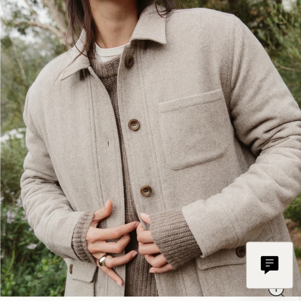 Jenni Kayne Beige Farmhouse Utility Jacket, quilted lining Sz L